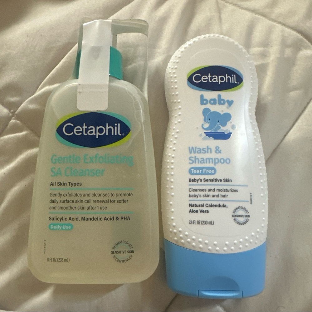 Cetaphil Bundle: Exfoliating Salicylic Acid Cleanser+ Baby Wash/Shampoo